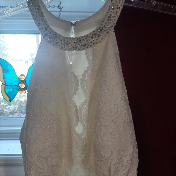 David's Bridal halter lace beaded wedding formal dress new with tags - Picture 2 of 16